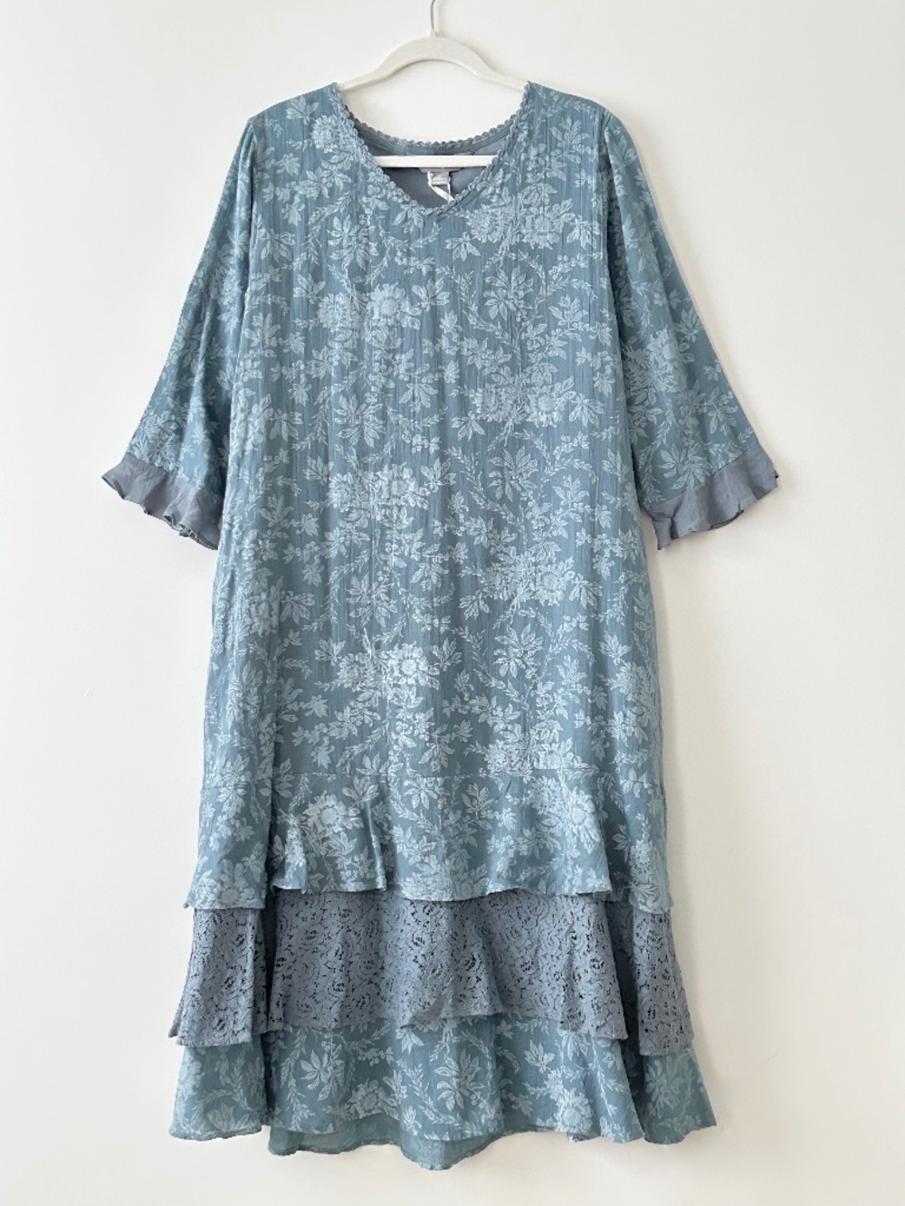 April Cornell 100% Cotton Floral Felicity Flutter Flounce Dress